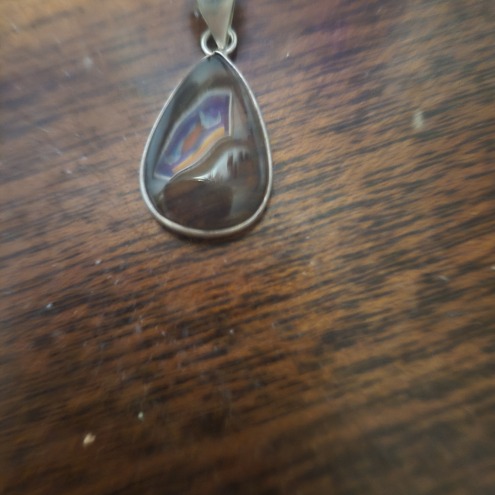 Silver and Purple Teardrop Necklace